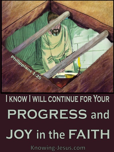 Philippians 1:25 Paul Will Continue For Their Progress And Joy (sage)