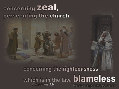 Philippians 3:6  Concerning Zeal Persecuting The Church Concerning The Law Blameless (beige)