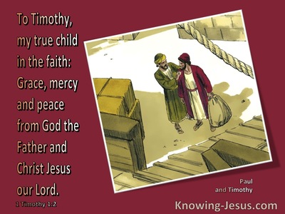 1 Timothy 1:2 To Timothy My True Child In The Faith (red) 