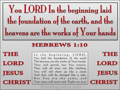Hebrews 1:10 The Lord Laid The Foundation Of The Earth (red)