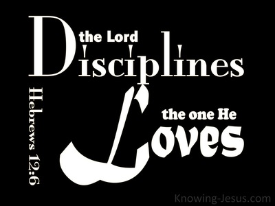 Hebrews 12:6 The Lord Disciplines The One He Loves (black)