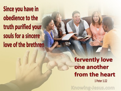 1 Peter 1:22 Fervently Love One Another From The Heart (maroon)