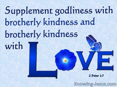 2 Peter 1:7 Godliness, Brotherly Kindness and Love (blue)