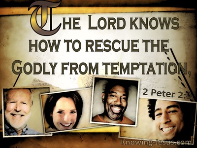 2 Peter 2:9 The Lord Knows How To Rescue The Godly From Temptation (brown)