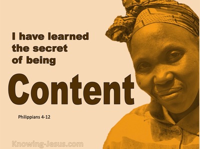 Philippians 4:12 The Secret Of Being Content (orange)