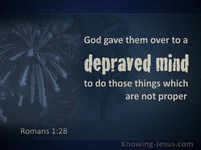 Romans 1:28 God Gave Them Over To A Debased Mind (navy)