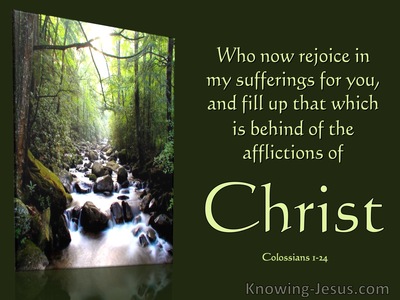 Colossians 1:24 Fill Up That Which Is Behind The Affliction Of Christ (utmost)11:09 