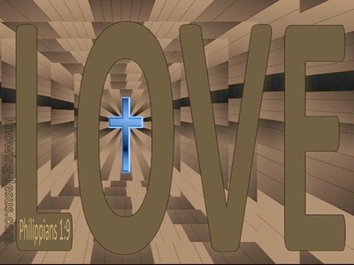Philippians 1:9 Love cross (blue)