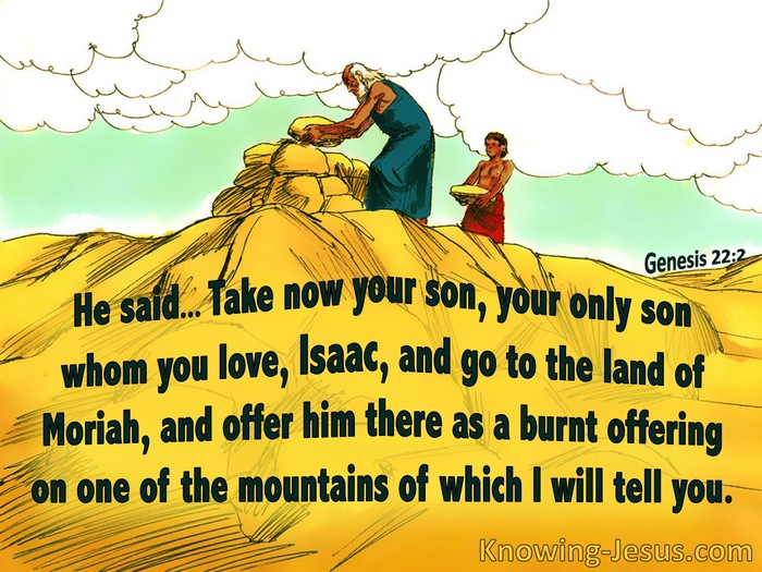 Genesis 22:2 Isaac Offered As A Burnt Offering (yellow)