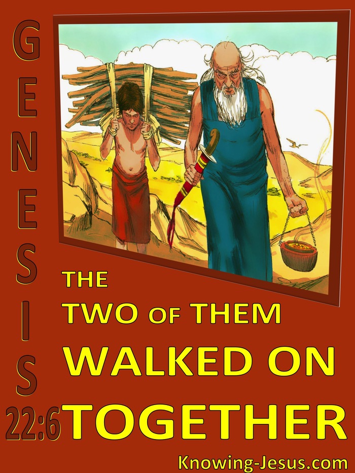 Genesis 22:6 Abraham And Isaac Walked On Together (red)