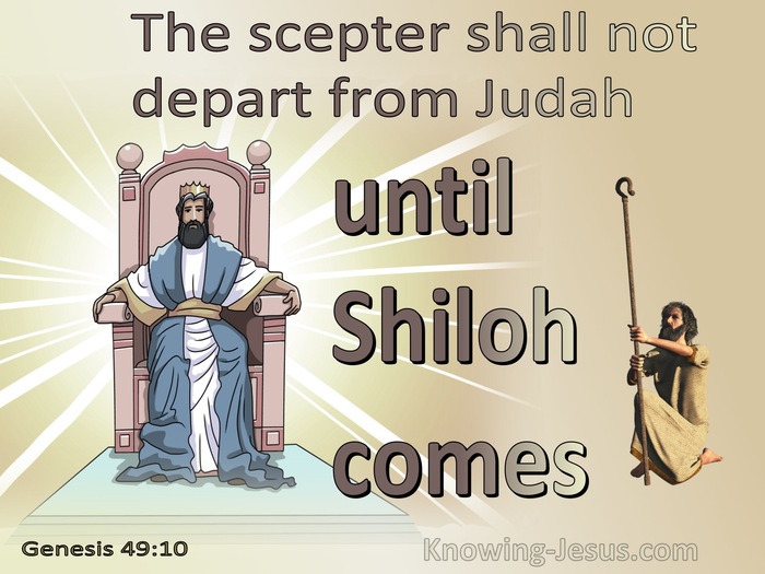 Genesis 49:10 The Scepter Shall Not Depart From Judah (brown)