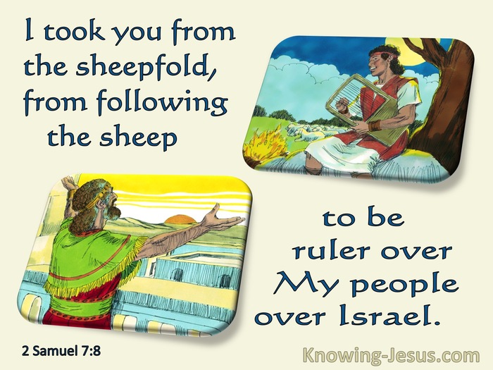 2 Samuel 7:8 The Lord Took You From The Sheepfold To Be My Ruler Over Israel (blue)