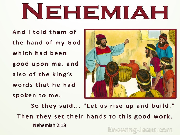 Nehemiah 2:18 tHe Hand Of My God Had Been Good Upon Me (beige)