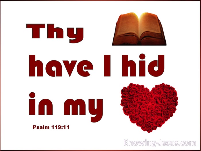 Psalm 119:11 They Word Have I Hid In My Heart (white)