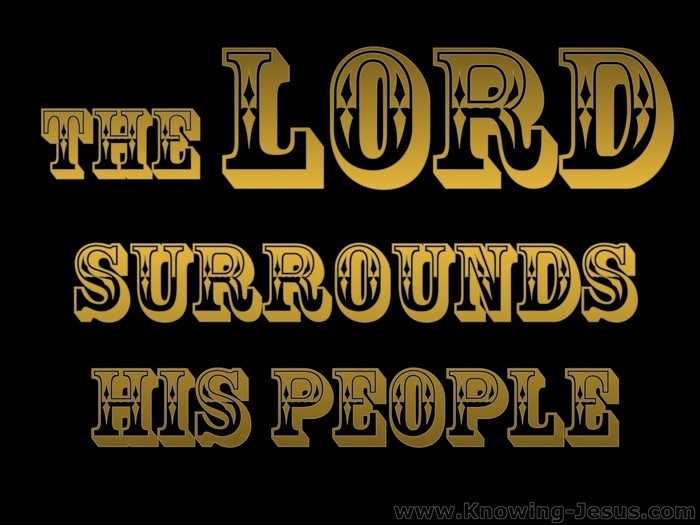 Psalm 125:2 The Lord Surrounds His People (gold)