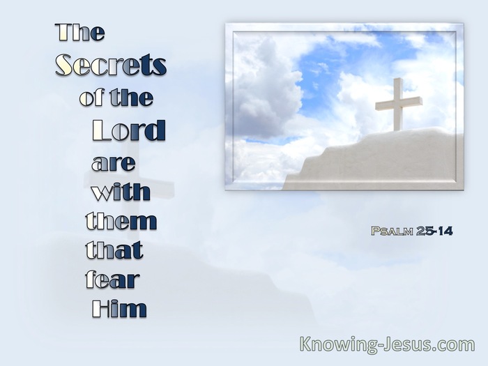 Psalm 25:14 The Secrets Of The Lord Are With Them That Fear Him (blue)