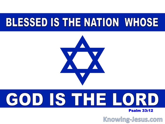 Psalm 33:12 Blessed Is The Nation Whose God Is The Lord (blue)