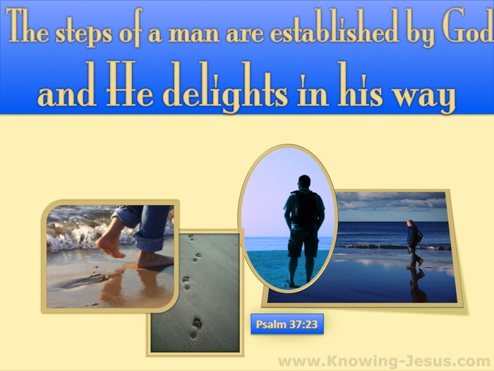 Psalm 37:23 The Lord Establishes The Steps Of A Man (cream)