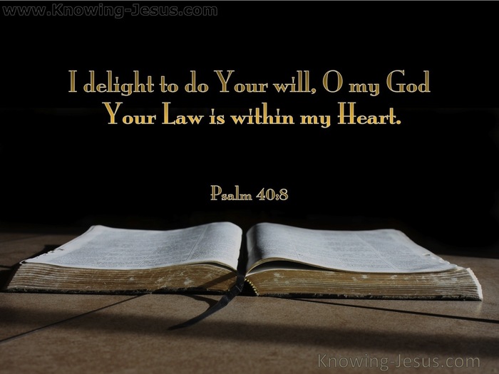 Psalm 40:8 I Delight To Do Your Will (gold)