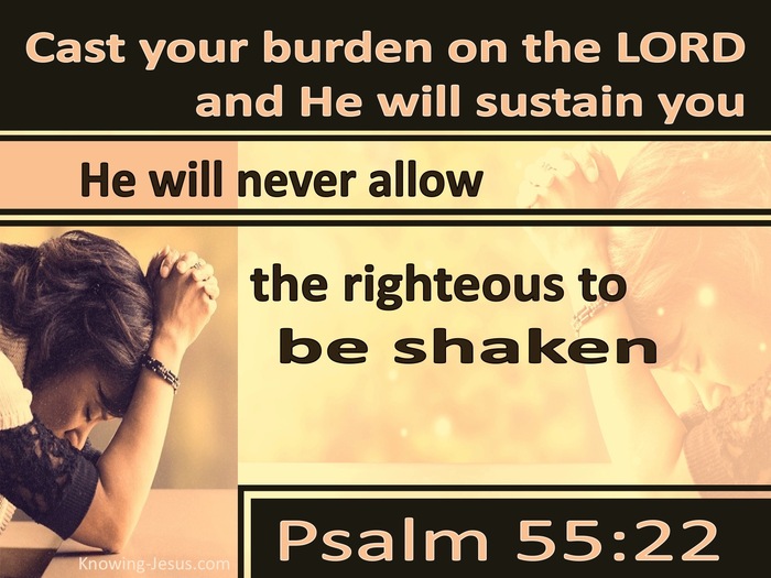 Psalm 55:22 Cast All Your Burdens On Him (orange)