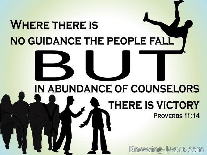 Proverbs 11:14 In Abundance Of Counsellors (black)