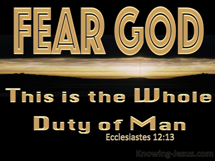 Ecclesiastes 12:13 Fear God And Keep His Commandments (gold)