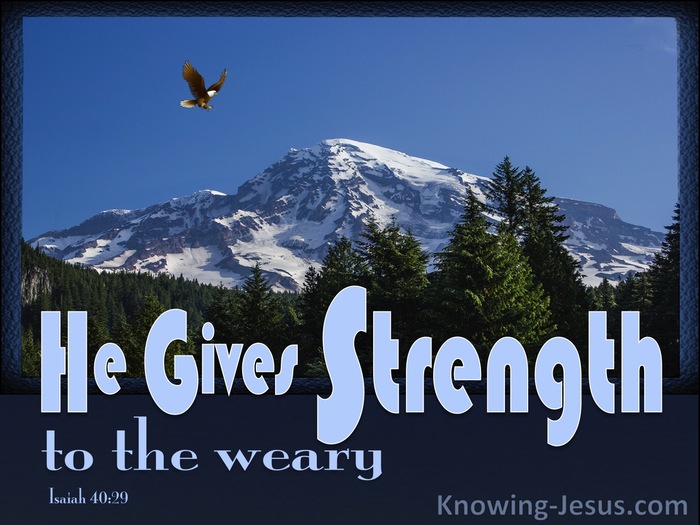 Isaiah 40:29 He Gives Strength To The Weary (black)