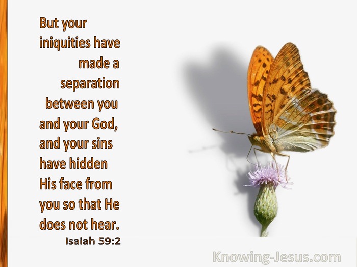 Isaiah 59:2 Your Iniquities Have Made A Separation Between You And God (white)