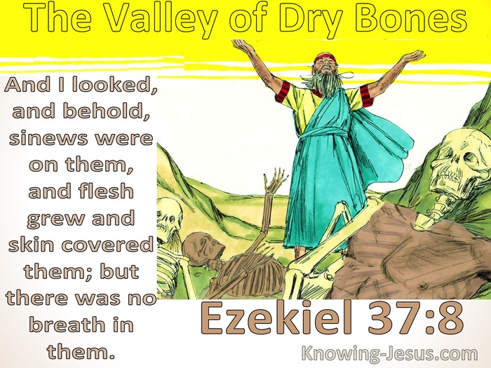 Ezekiel 37 8 The Valley Of Dry Bones Yellow 
