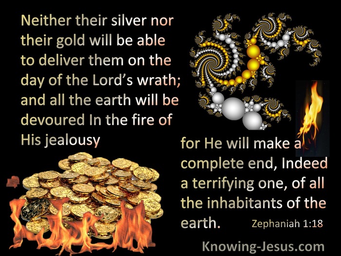 Zephaniah 1:18 Silver Nor Gold Will Deliver From God's Wrath (yellow)