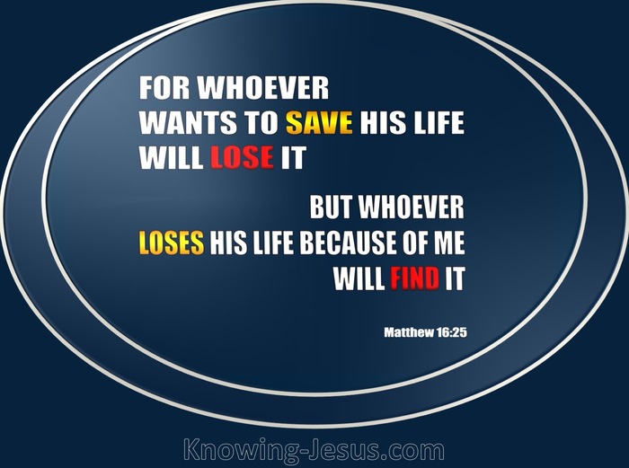 Matthew 16:25 Whoever will lose His life (blue)