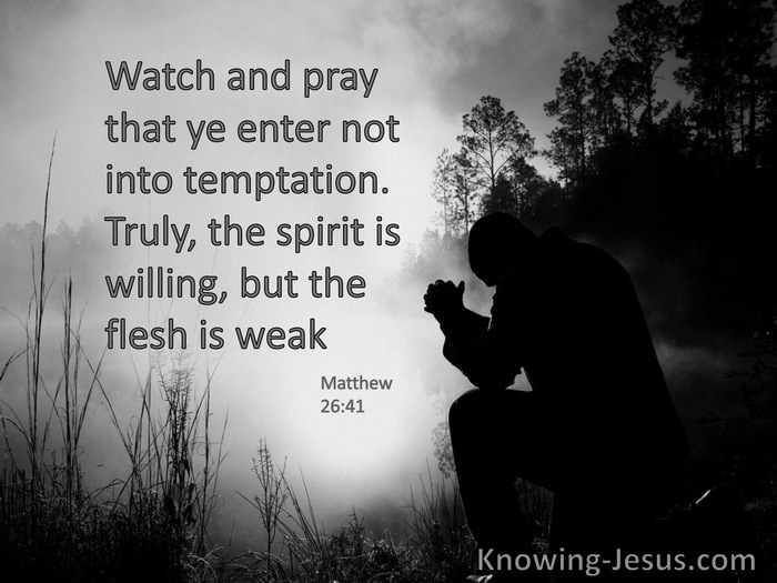 Matthew 26:41 Watch And Pray They Ye Enter Not Into Temptation (gray)