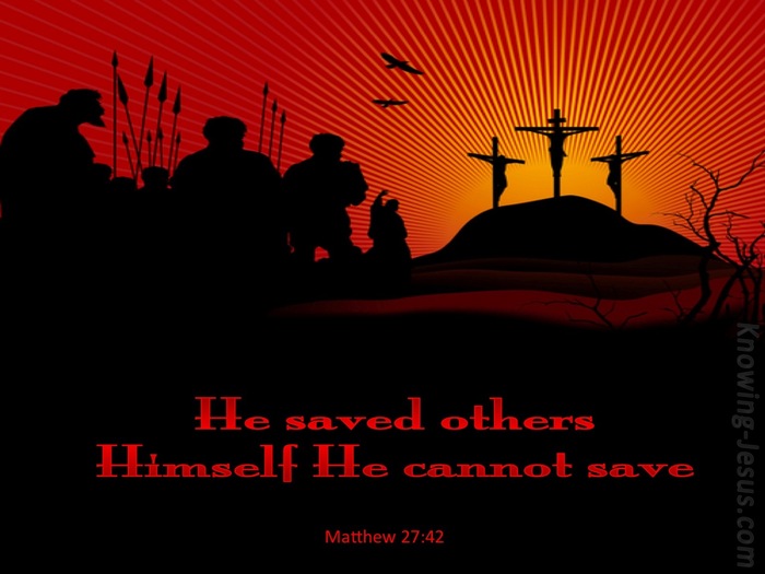 Matthew 27:42 He Saved Others (black)