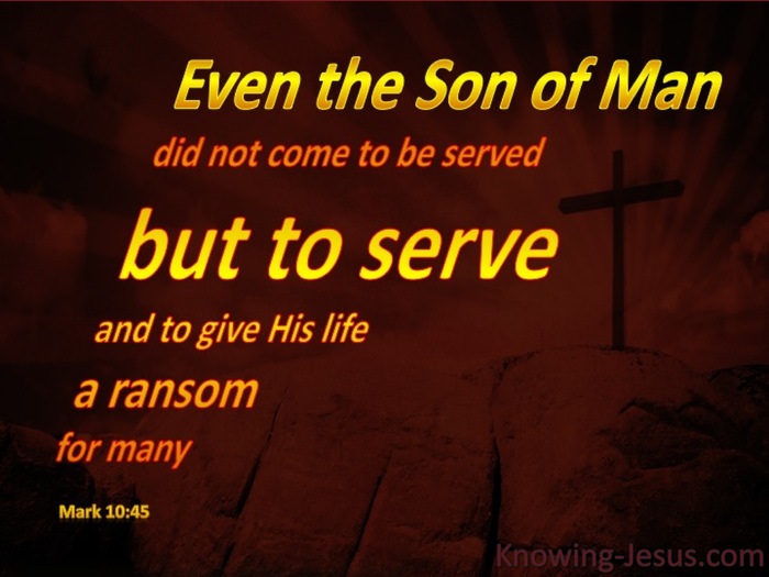 Mark 10:45 Jesus Came To Serve (brown)