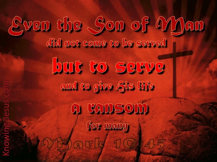 Mark 10:45 Jesus Came To Serve (red)