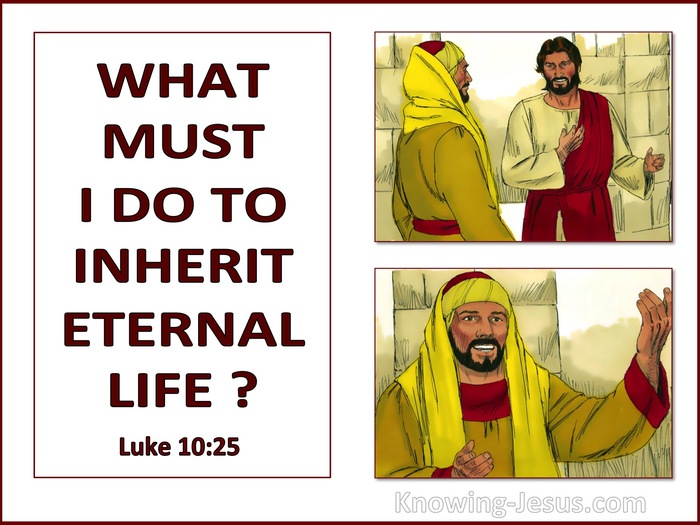 Luke 10:25 What Must I Do To Inherit Eternal Life (white)