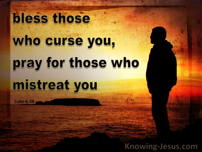 Luke 6:28 Bless Those Who Curse You And Pray (orange)