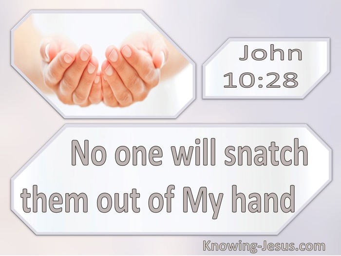 John 10:28  No One Will Snatch Them From My Hand (white)