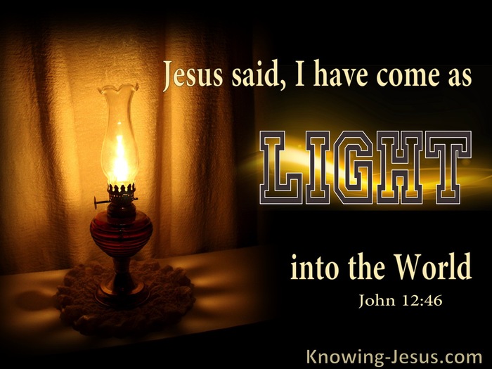 John 12:46 Jesus Has Come As Light Into The World (brown)