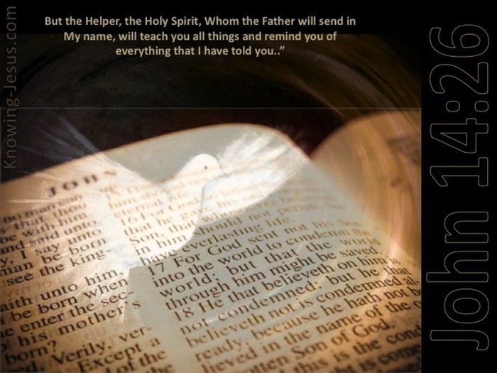 John 14:26 The Holy Spirit Whom The Father Will Send (brown)