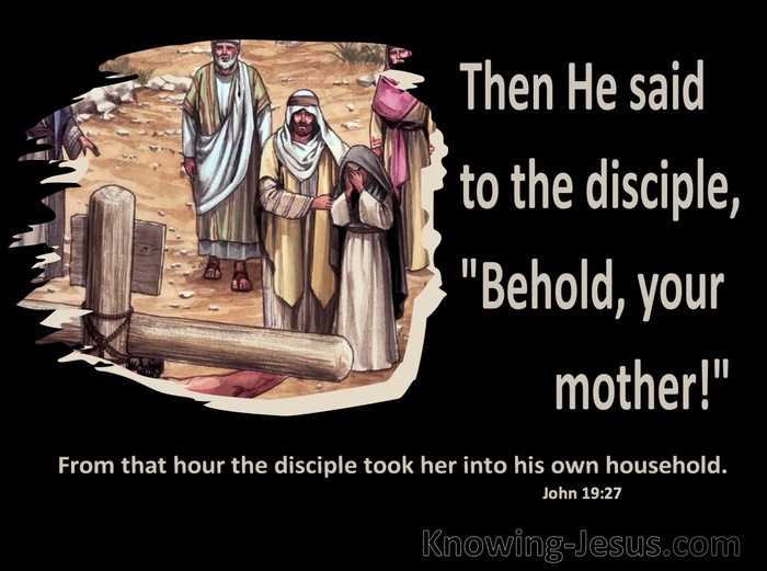 John 19:27 Behold Your Mother (beige)
