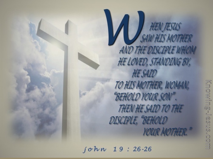 John 19:26 Woman, Behold Your Son (beige)