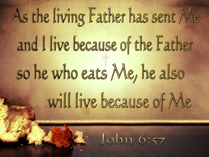 John 6:57 He Who Eats Of Me Will Live (brown)