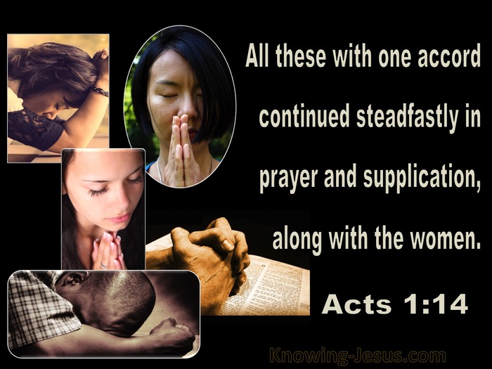 Acts 1:14 United Together In Prayer (beige)