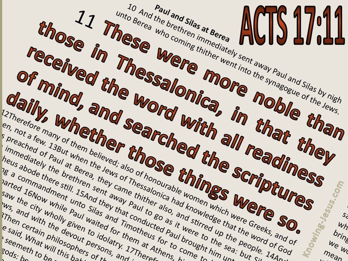 Acts 17:11 They Searched The Scriptures Daily (beige)
