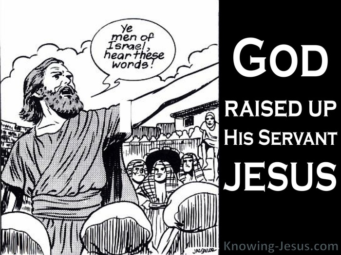 Acts 3:26 God Raised Up His Servant Jesus (black)