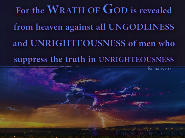 Romans 1:18 God's Wrath Revealed Against Unrighteousness (blue)