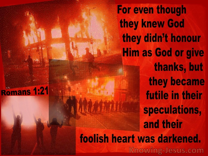 Romans 1:21 They Did Not Honour God Or Give Thanks (red)