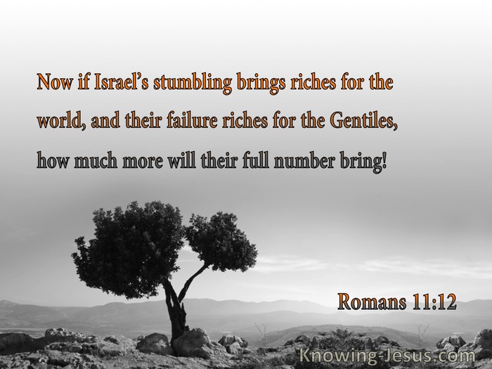 Romans 11:12 Israel's Stumbling Brings Riches For The World And The Gentiles (orange)