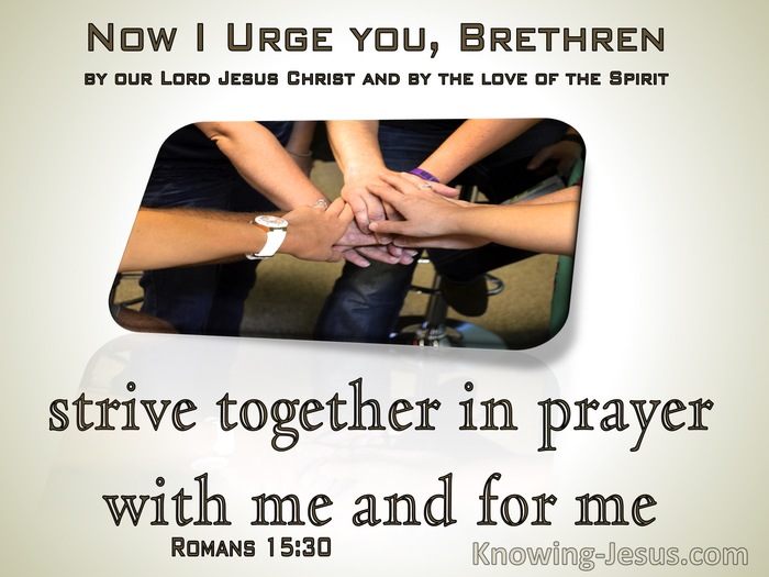 Romans 15:30 Strive With Me In Prayer To God (sage)